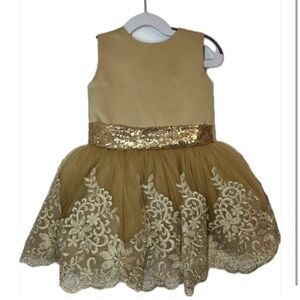 Toddler Gold Special Ocaccion Dress 18-24